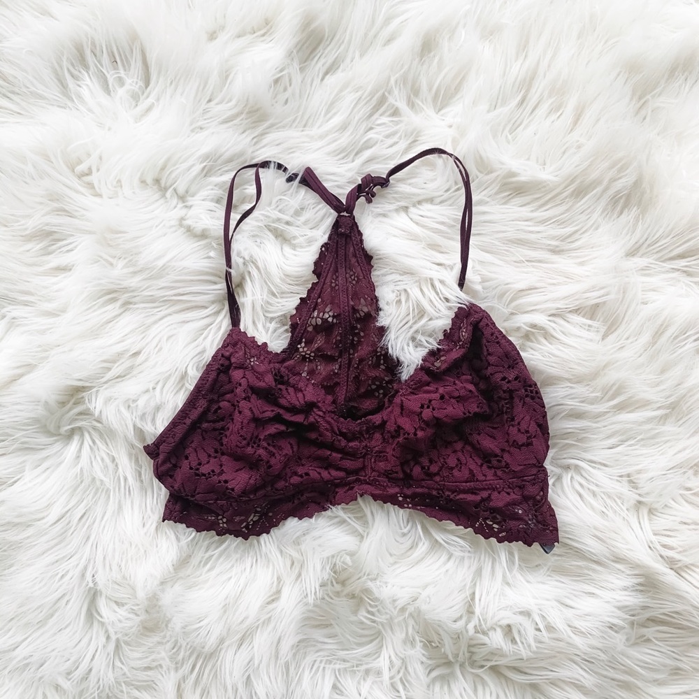 🎆 Aerie Burgundy Lace Racerback Bralette 🎆